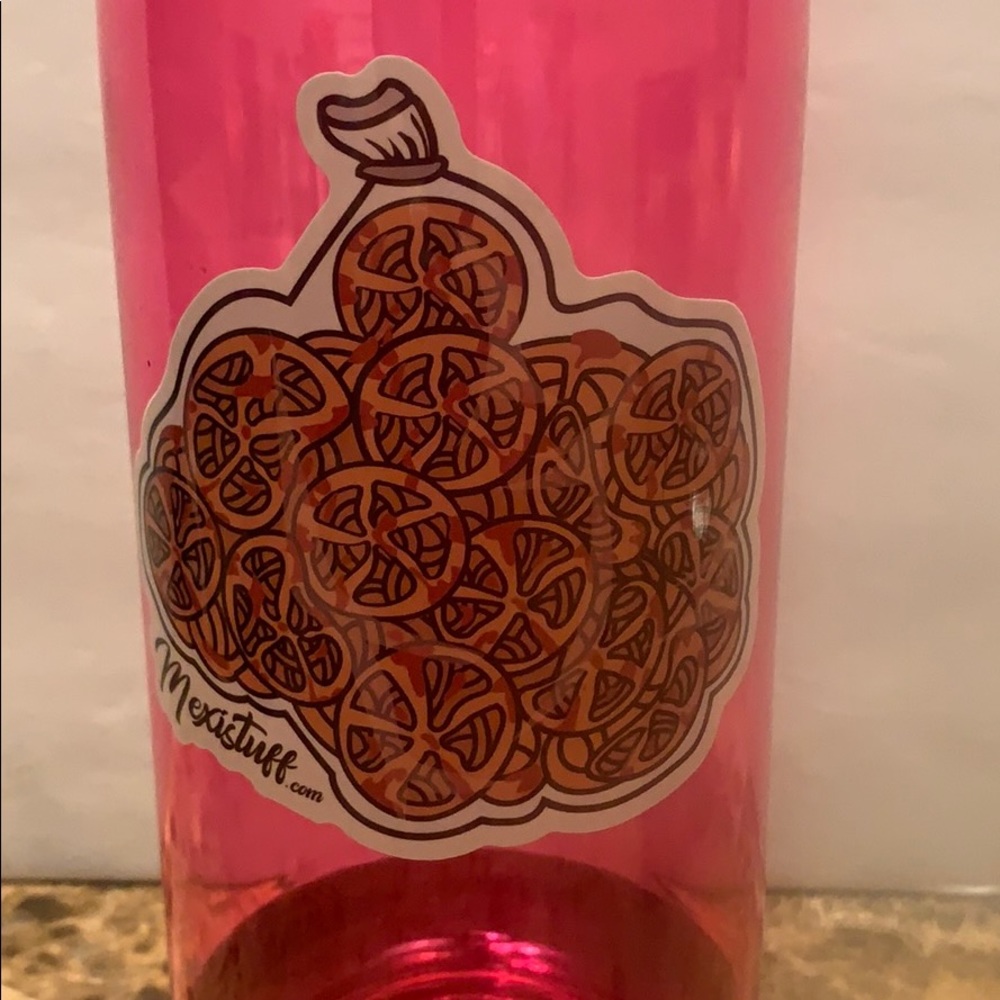 Pink duritos water bottle